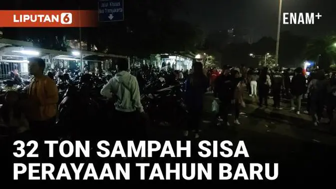 VIDEO: Sampah Sisa Perayaan Malam Tahun Baru 2024 di Sekitar Sudirman-Thamrin Capai 32 Ton